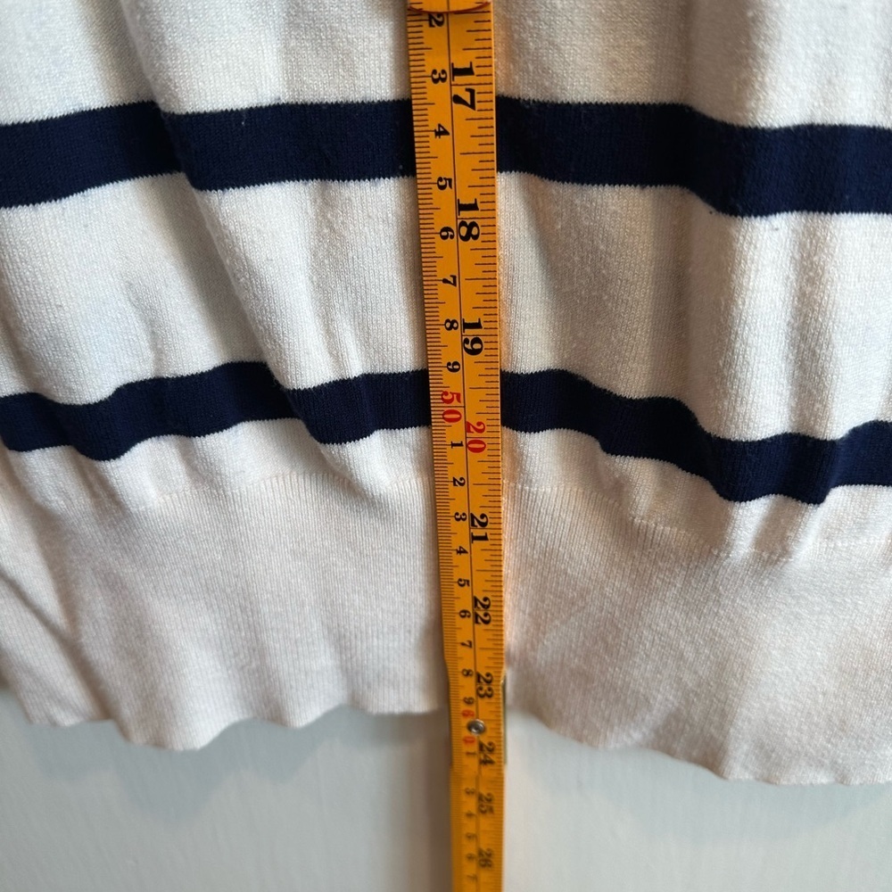 Zara Navy and Cream Striped Knit Top - Picture 6 of 7
